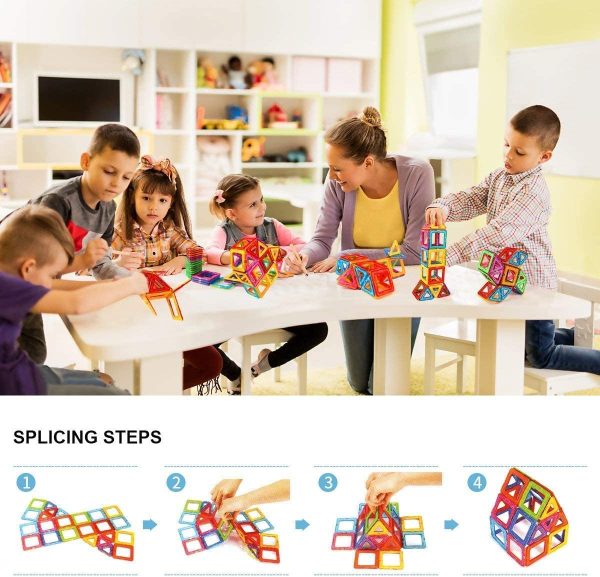 Tomons Magnetic Building Blocks Magnetic Tiles for Kids, Magnetic Blocks Stacking Blocks with Storage Bag - 36 PCS