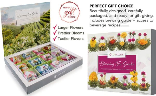 Teabloom Flowering Tea Chest - Curated Collection of 12 Varieties of Flowering Teas Packaged in Beautiful Gift-Ready Tea Box - Image 9