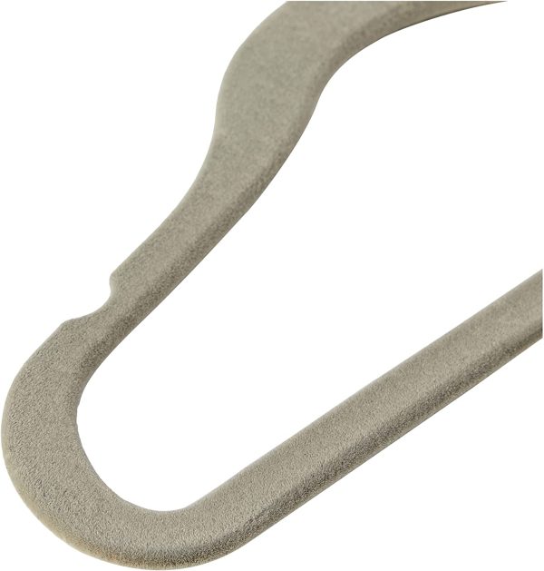 Amazon Basics Kids Velvet, Non-Slip Clothes Hangers, Gray - Pack of 30 - Image 5