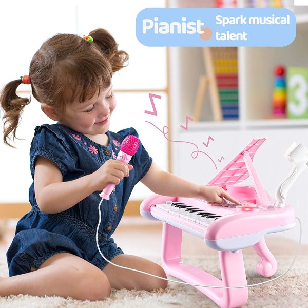 Baby Piano Girls Toy First Birthday Gifts for 1 2 3 Years Old Toddler Keyboard for Kids 12-18 months Musical Instruments with Microphone - Image 8