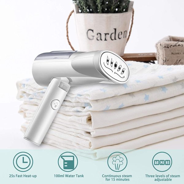 Portable Foldable Steamers,  Clothes Steamer, Handheld Garment Fabric Wrinkles Remover Steamer for Clothes, 25s Fast Heat-up, Auto-Off, Three Levels of Steam Adjustable - Image 3