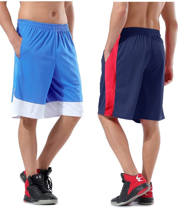 Liberty Imports Pack of 5 Men's Athletic Basketball Shorts with Pockets Mesh Quick Dry Activewear - Image 3