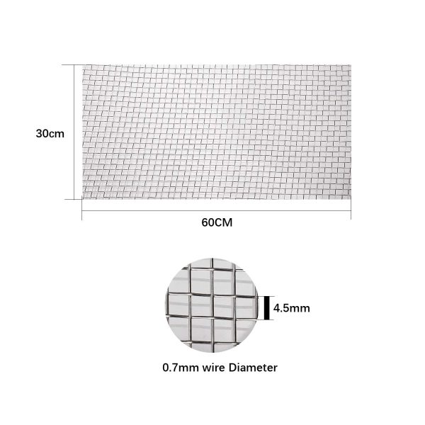 AIEX 304 Stainless Steel Woven Wire 5 Mesh for Air Ventilation Protecting Mesh Vent Metal Screens for Bugs and Rodents Metal Security Guard Garden Screen Cabinets, 12?? x24?? - Image 6