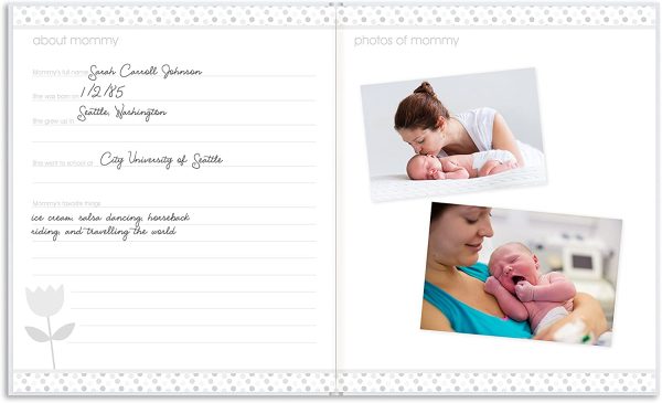 Pear Head Sonogram Baby Memory Book, Black and Gold Polka Dot (72028) - Image 3