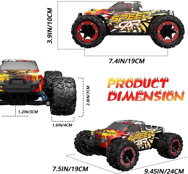 DEERC RC Cars 9310 High Speed Remote Control Car for Adults Kids 30+MPH, 1:18 Scales 4WD Off Road RC Monster Truck,Fast 2.4GHz All Terrains Toy Trucks Gifts for Boys,2 Batteries for 40Min Play - Image 6