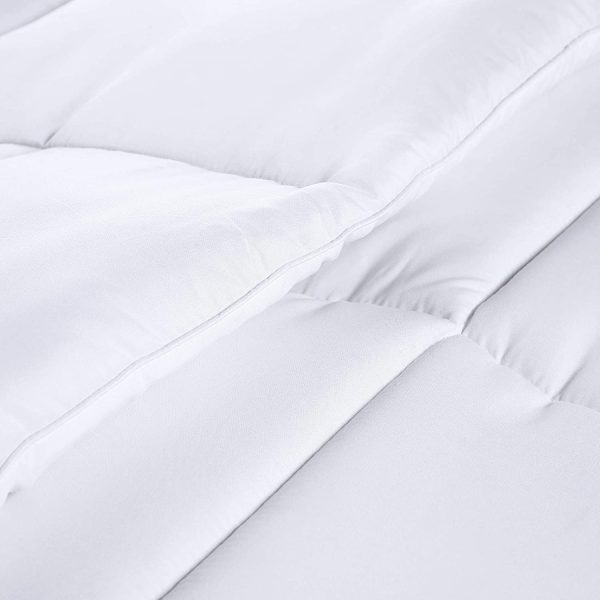 Comforter Duvet Insert - Quilted Comforter with Corner Tabs - Box Stitched Down Alternative Comforter (Twin XL, White) - Image 4