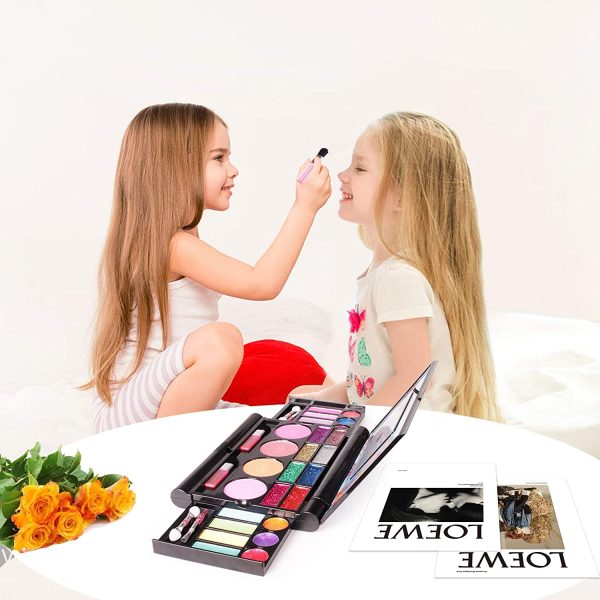 Tomons Makeup Toys Real Kids Makeup Kit for Girls,Fold Out Makeup Palette with Mirror and Secure Close - Safety Tested- n Toxic - Image 5