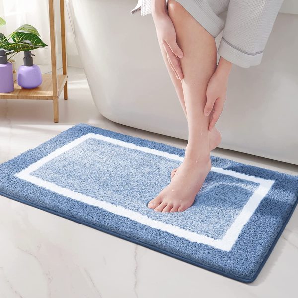 Color G Non Slip Bath Mat, Soft and Water Absorbent Rug, Machine Washable Plush Mat for Bathroom, Laundry Room and Living Room ??Blue??16"x24"?? - Image 6