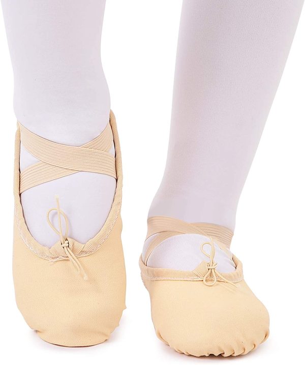 tanzdunsje Ballet Dance Shoes Slipper Canvas Split Leather Sole for Girls Women - Image 4