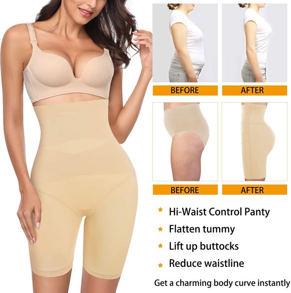 Nebility Women Waist Trainer Shapewear Tummy Control Body Shaper Shorts Hi-Waist Butt Lifter Thigh Slimmer - Image 3