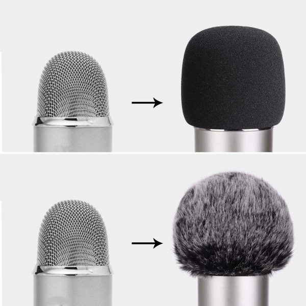 PEYOU for Blue Yeti Pop Filter, Professional Microphone Pop Filter Windscreen, Foam Windscreen & Furry Windscreen Microphone Cover Designed for Blue Yeti Yeti Pro, 2 Pack Mic Pop Filter Mask Shield - Image 8