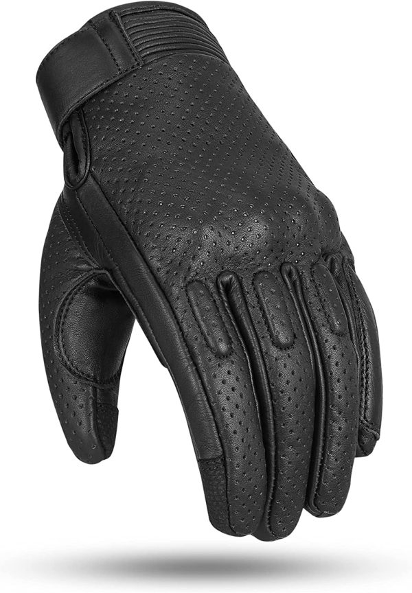 Motorcycle Gloves Men ?C 100% Cowhide Leather Breathable Touch Screen Hard | CE Approved Knuckle Protection Bike Gloves - Image 9