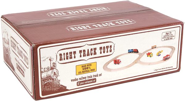 Wooden Train Track 52 Piece Set - 18 Feet of Track Expansion and 5 Distinct Pieces - 100% Compatible with All Major Brands Including Thomas Wooden Railway System - by Right Track Toys - Image 8