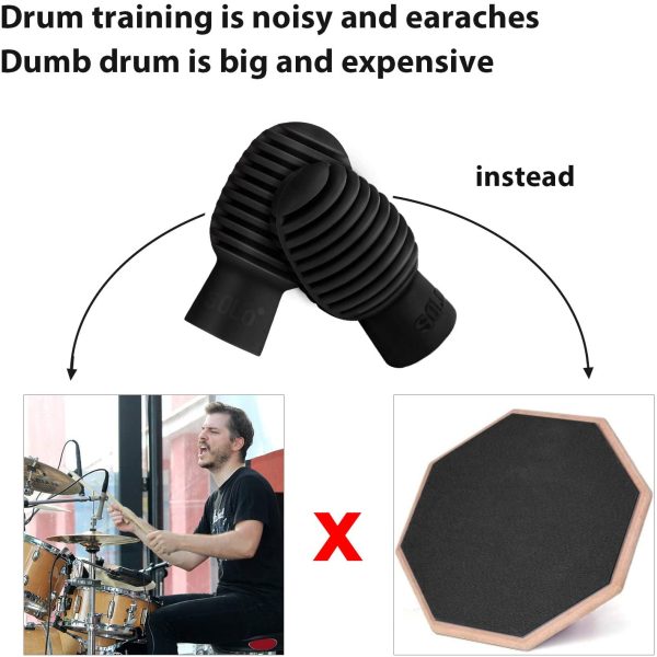 4 Pieces Drum Mute Drum Dampener Silicone Drumstick Silent Practice Tips Percussion Accessory Mute Replacement Musical Instruments Accessory (Black) - Image 3