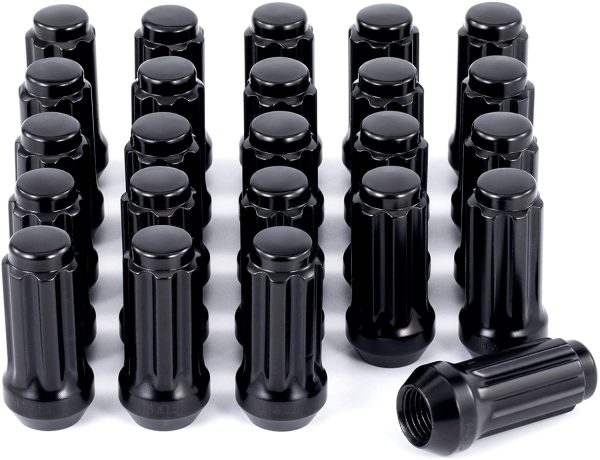 24 Black 14x1.5 Lug Nuts Spline, XL 2 inches Length for 6 Lug & M14x1.5 Wheel Studs Rims, 51mm x 22mm, Fits Chevy GMC Ford Cadillac Lincoln SAAB Saturn Silverado 1500 Savana 1500 F150 Expedition - Image 3