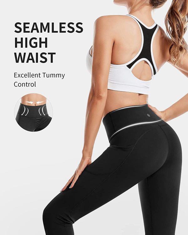 CAMBIVO High Waisted Leggings for Women, Yoga Pants with Pockets for Women Tummy Control Non See Through Workout Leggings - Image 4