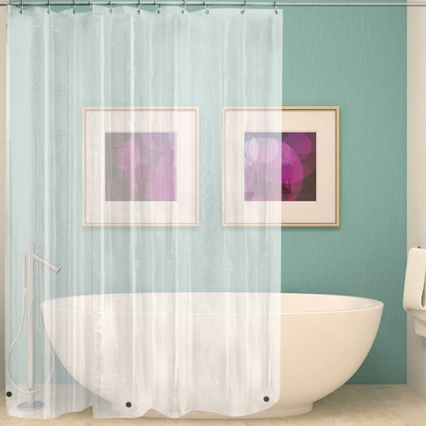 Wimaha Clear Shower Curtain Liner 71x71, Waterproof Shower Liner with Heavy Duty Magnets for Bathroom, 12 Metal Grommets, Clear - Image 6