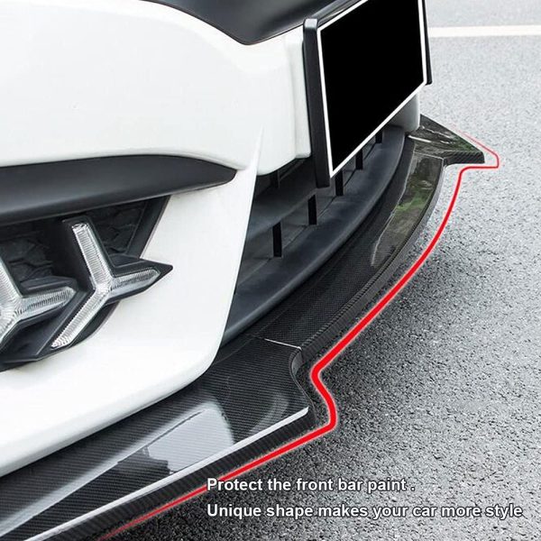 3pcs Front Bumper Lip Splitter Black Trim Protection Splitter Spoiler Compatible with Civic 2016 2017 2018 - Image 5