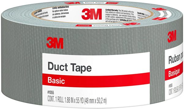 3M Basic Duct Tape, 1.88 in x 55 yd (48 mm x 50.2 m), 1 Roll Silver Duct Tape - Image 6