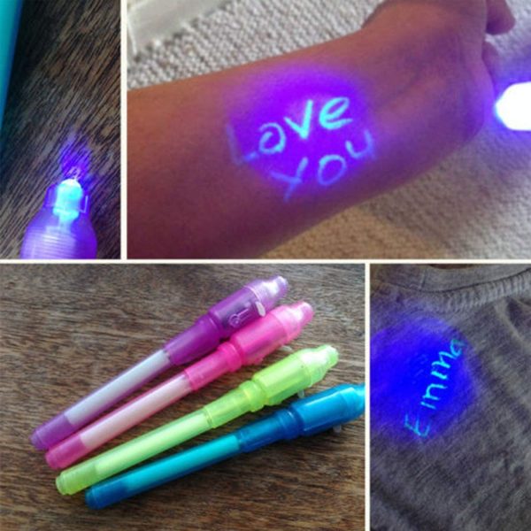 5pcs Invisible Ink Pen, Upgraded Spy Pen Invisible Ink Pen with UV Light Magic Marker for Secret Birthday Message Party,Writing Secret Information Easter Day Halloween Christmas Party Bag Gift - Image 4