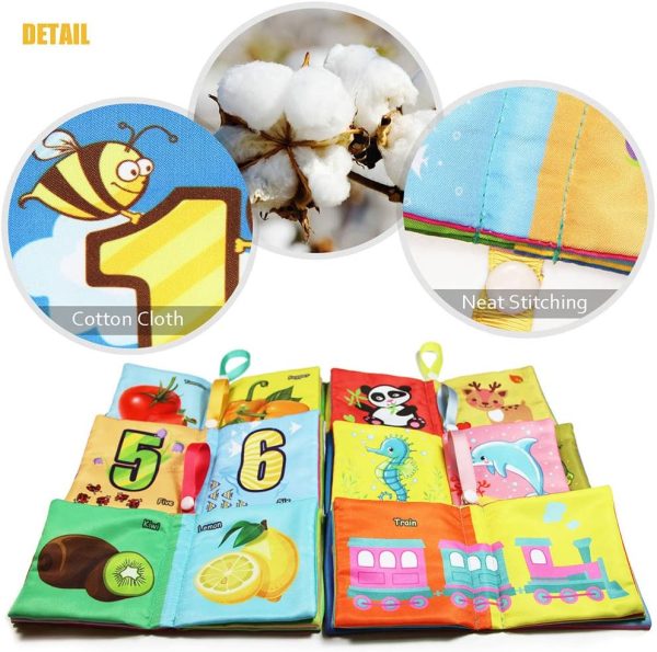 Baby's First Soft Cloth Book, TEYTOY Cloth Books for Babies Fabric Cloth Books Early Education Toys Activity Crinkle Cloth Book for Toddler, Infants and Kids Perfect for Baby Shower -Pack of 6 - Image 4