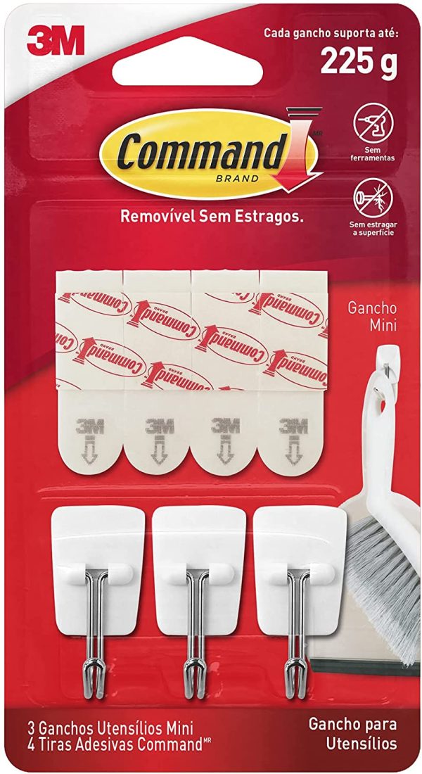 17067C Wire Hooks, Small, White, 3 Hooks 4 Small Strips - Image 4