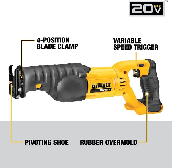 DEWALT 20V MAX* Reciprocating Saw, Tool Only (DCS380B) - Image 4