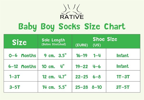 RATIVE Non Skid Anti Slip Cotton Crew Socks With Grips For Baby Infant Toddlers Boys - Image 6