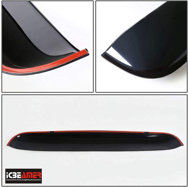 35.6" 880mm Sunroof Wind Deflector,Universal Fit Tinted Moonroof Visor for Deflecting Noise, Rain and Windy Weather, Car Accessories Sun Shade Dark Smoke Smooth/Waterproof Double Side Tape - Image 4