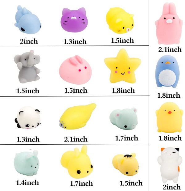 WATINC 30 Pcs Mochi Squeeze Toy, Squeeze Cat Toy for Mochi Party Favors, Birthday Gifts for Boys & Girls, Mini Cute Animal Squeeze Toys, Kawaii Stress Relief Toys, Goodie Bags Egg Fillers - Image 6