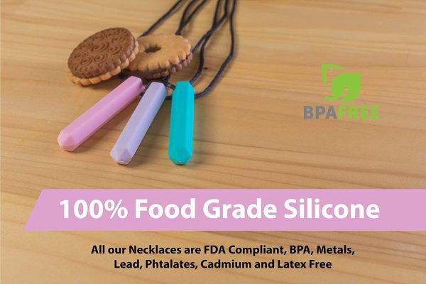 Tilcare Chew Chew Sensory Necklace ??Best for Kids or Adults That Like Biting or Have Autism ??Perfectly Textured Silicone Chewy Toys - Chewing Pendant for Boys & Girls - Chew Necklaces - Image 4