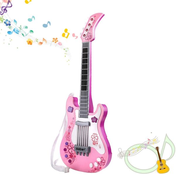 Kids Guitar for Girls Boys Kids Toy Guitar Pink Guitar Musical Instruments Birthday Gift Party Favor for Girls Kids (Pink) - Image 4