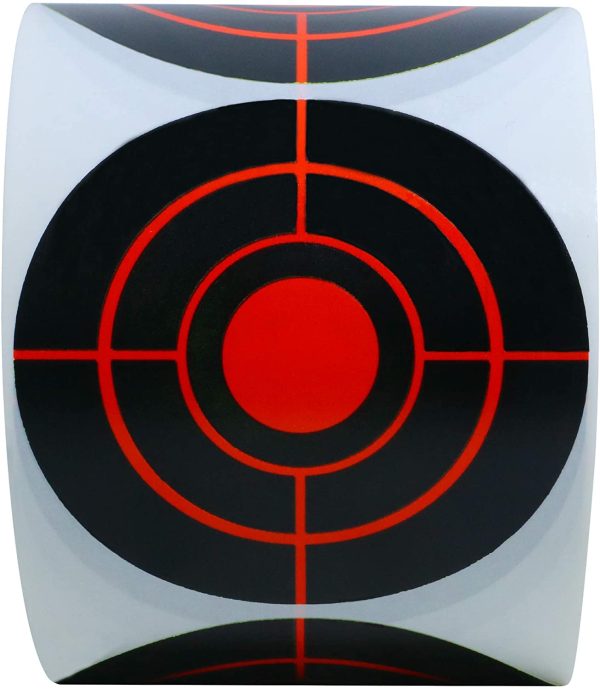 Target Pasters 3 Inch Round Adhesive Shooting Targets - Target Dots - Fluorescent Red and Black (Fluorescent Red+Black) - Image 2