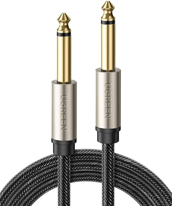 UGREEN Guitar Cable 6.35mm Mono Jack 1/4 Inch TS Unbalanced Patch Speaker Cable Braided Instrument Male to Male Cord for Electric Bass Guitar Keyboard, Pro Audio (1M/3ft) - Image 2