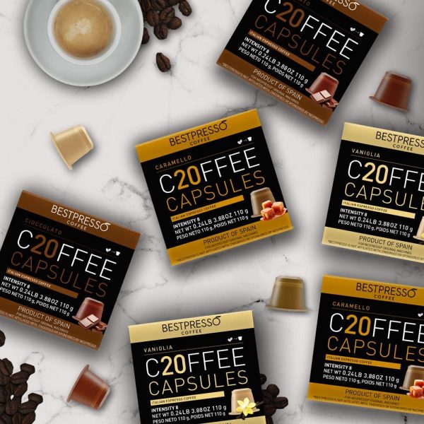 Bestpresso Coffee for Nespresso Original Machine 120 pods Certified Genuine Espresso Variety Pack Caramel,Vanilla and Chocolate, Pods Compatible with Nespresso Original *New Packaging * - Image 4