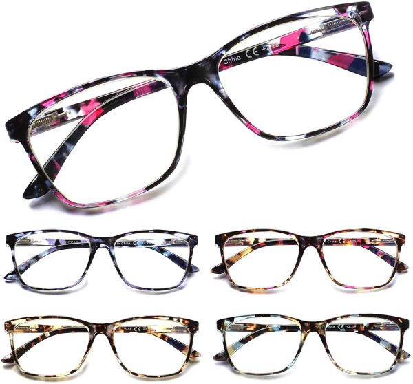 SIGVAN Ladies Reading Glasses Blue Light Blocking Spring Hinge Fashion Pattern Print Eyeglasses for Women - Image 4