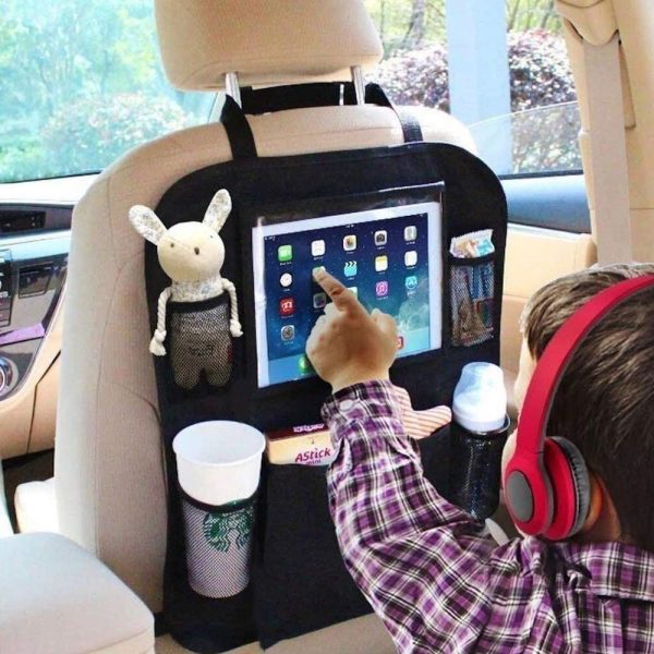 2Pack Car Back Seat Organizer,Washable Multi Purpose Kick Mats Car Seat Back Protector,Multi-Pocket Storage for Toy/Bottles/Umbrella/10" iPad