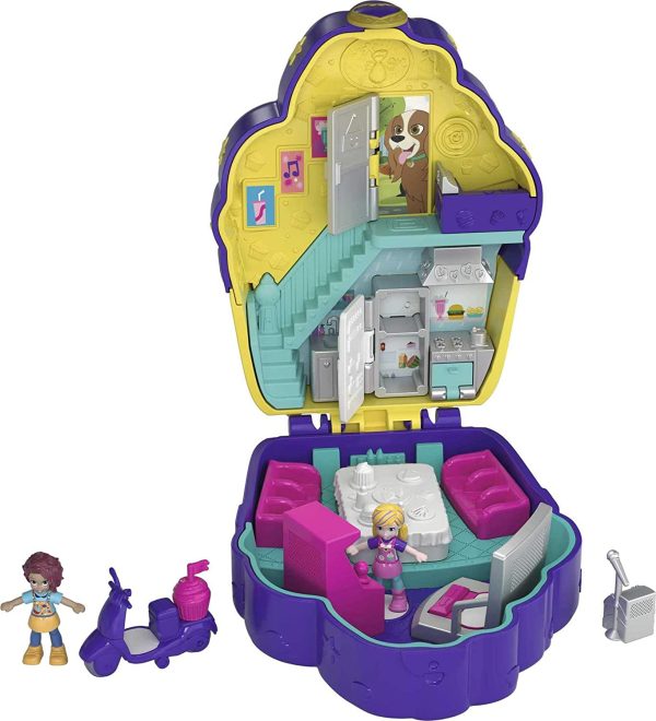 Polly Pocket Pocket World Cupcake Compact with Cafe & Performance Theme, Surprise Reveals, Polly & Shani Micro Dolls & Accessories, Ages 4 and Older [Amazon Exclusive] - Image 3