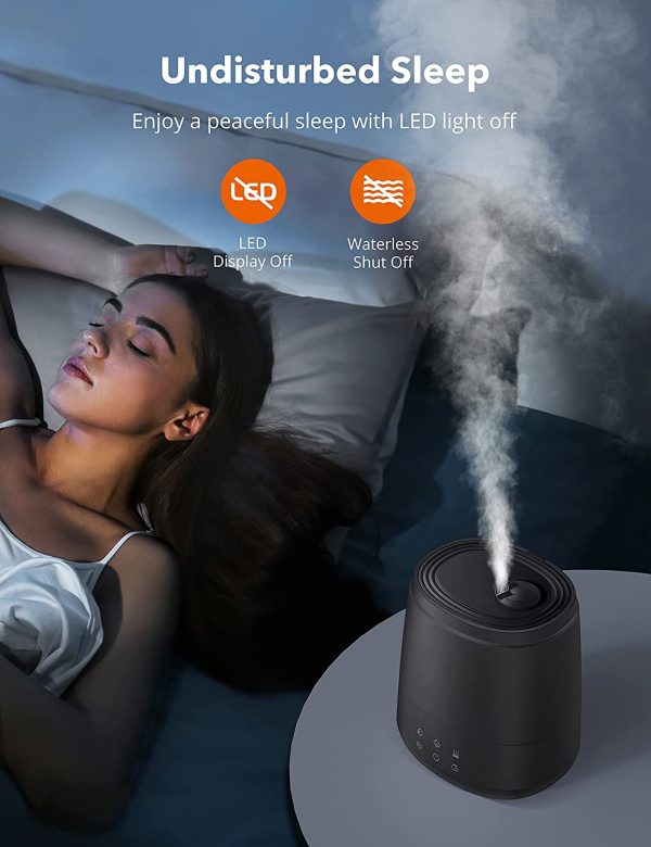 Top Fill Humidifiers for Large Room Bedroom,6L Large Capacity for Large Room Warm& Cool Mist Ultrasonic Humidifier, Essential Oil Diffuser for Home, Remote Control, Sleep Mode, LED Display(black)