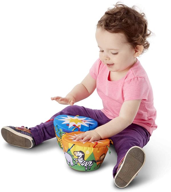 Melissa and Doug K's Kids Bongo Drums Soft Musical Instrument - Image 3