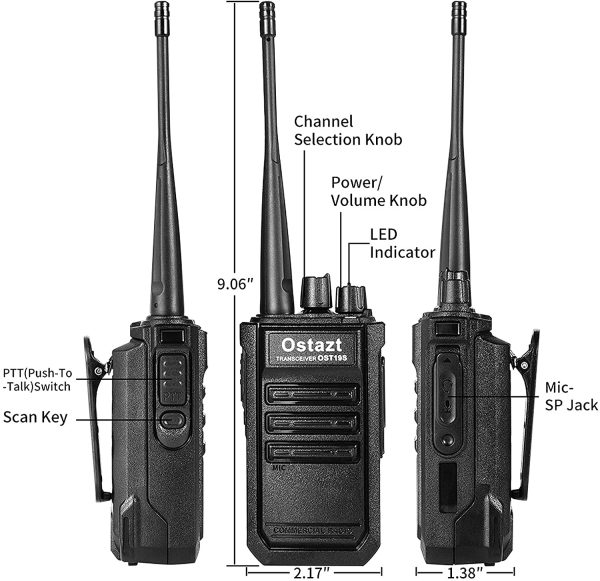 Walkie Talkie Rechargeable 2 Pack Portable Handheld 2 Way Radio Set Long Range for Adults with Earpiece - Image 6