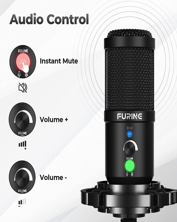 USB Microphone Kit,  192kHz/24Bit Professional Podcast Condenser Mic with Zero Latency Monitoring and Noise Reduction for Computer, Gaming, Recording, Broadcasting, Streaming, YouTube, Twitch, ASMR-CM2001 - Image 7