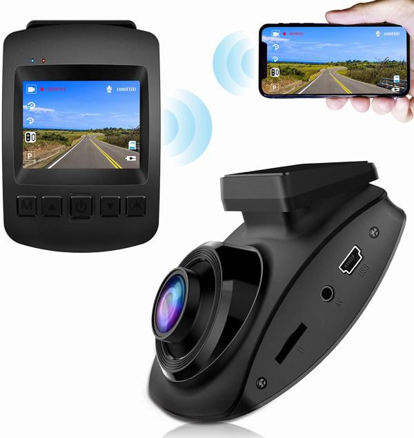 ??022 New Version??Dash Cam,  Dash Cam WiFi Sony Sensor Full HD 1080P, Dashboard Camera for Car 2 Inch Screen 170° Wide Angle, Car Camera with Loop Recording, Parking Monitor, Motion Detection - Image 2