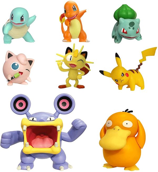 Pokémon Battle Action Figure Multi 8 Pack - Comes with 2??Pikachu, 2??Bulbasaur, 2??Squirtle, 2??Charmander, 2??Meowth, 2" Jigglypuff, 3??Loudred, and 3??Psyduck - Image 2