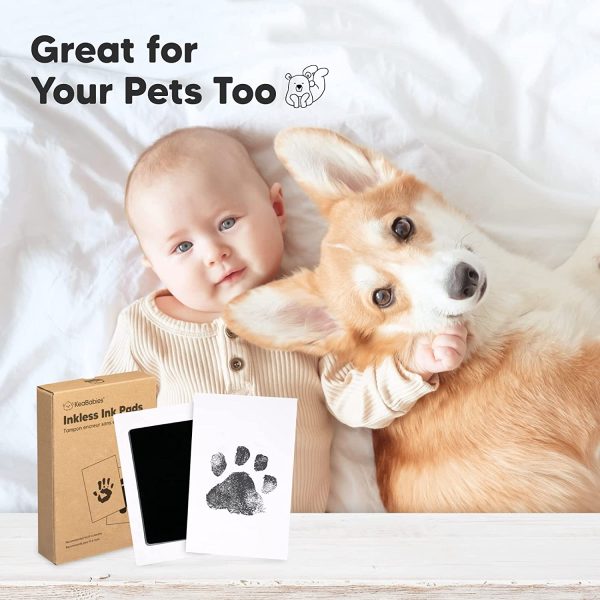 Baby Footprint & Handprint Inkless Ink Pad - 2-Pack Clean Touch Hand and Foot print Keepsake Ink Pads - Paw Stamp Print - Babys Footprint Kit - Newborn Baby Stamp Pad Kits - Baby Safe Print Ink Pad - Image 3