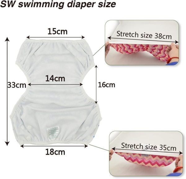 ALVABABY Swim Diapers 2pcs Baby Toddler Infant Snap One Size Reusable Adjustable Baby Shower Gifts 0-2 Years SW18-21 - Image 3