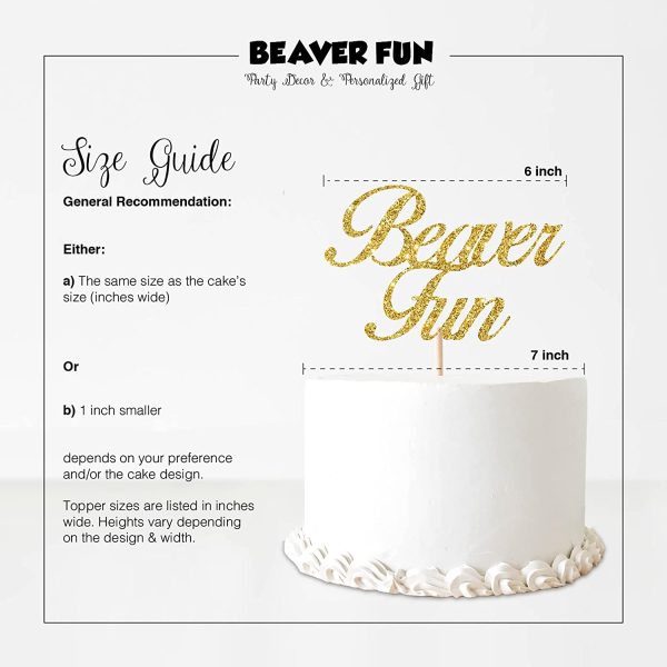 Beaver Fun, Personalized Name and Age Cake Topper Custom Happy Birthday Cakes Topping Customized Theme Party Decoration Essential 1st 16th 18th 21st 30th 40th 50th 60th 70th 80th 90th 100th - Image 4