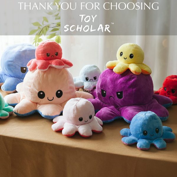 Toy Scholar Octopus Plushie Reversible / Pieuvre Peluche Reversible, Reversible Octopus Plush / Poulpe Reversible | Mood Octopus Plushies, Flip Octopus Plush, Flippy Octopus, Reversible Squid Plush - Image 8