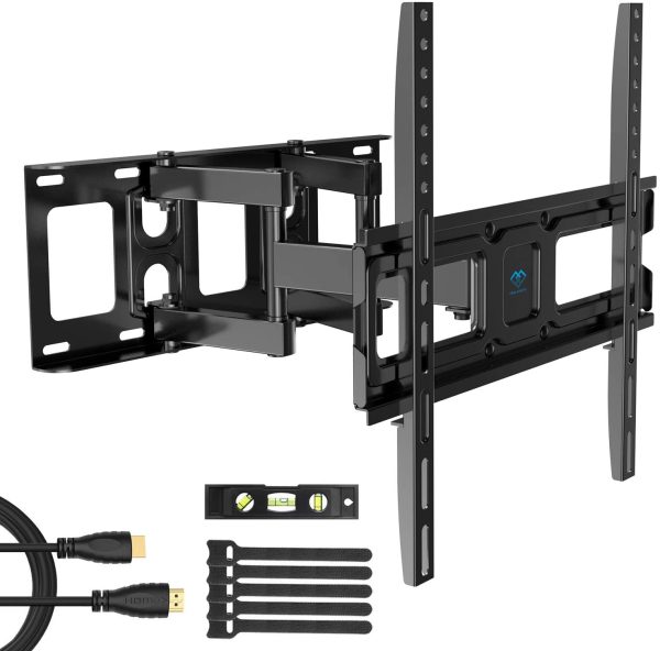 TV Wall Mount Bracket Full Motion Dual Swivel Articulating Arms Extension Tilt Rotation, Fits Most 26-55 Inch LED, LCD, OLED Flat&Curved TVs, Max VESA 400x400mm and Holds up to 99lbs - Image 6