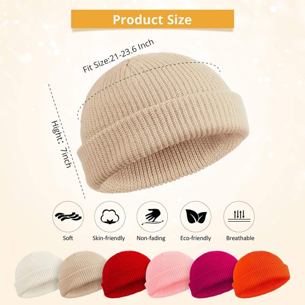 SATINIOR Trawler Beanie Watch Hat Roll-up Edge Skullcap Fisherman Beanie for Men Women - Image 5